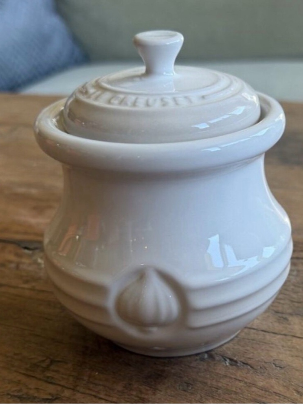 Le Creuset Cream Stoneware Garlic Jar with Lid